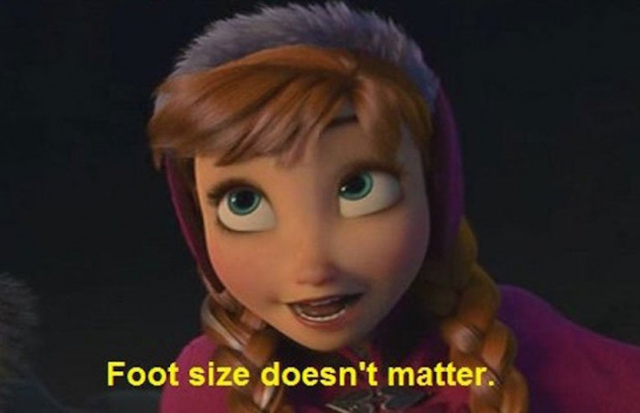 12. The size does not matter joke in the movie, Frozen