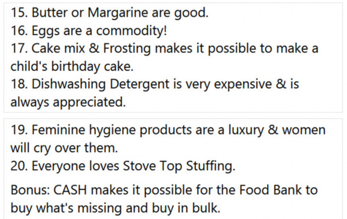 Part 3: Plus, non-food items are also essential.