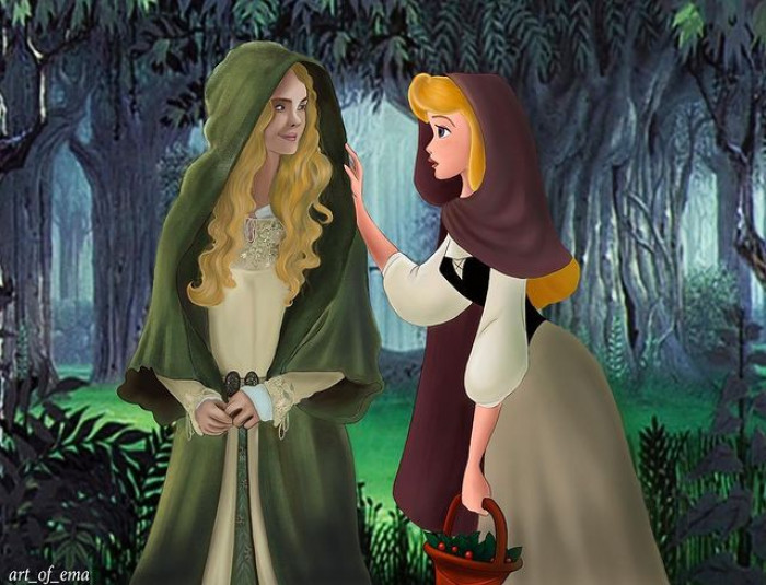 Princess Aurora with someone who's not in her dreams.