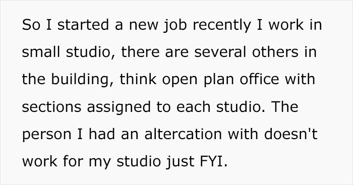 The lunch thief works in the same building but isn't her coworker.