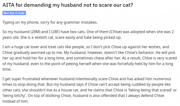 Lucky_Kangaroo_ writes how mean her husband is to Chloe.