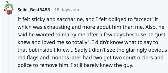 Being love bombed can evoke the strangest feelings that trigger your intuition.