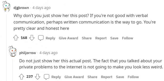 Showing Her This Post Isn't a Very Good Idea.