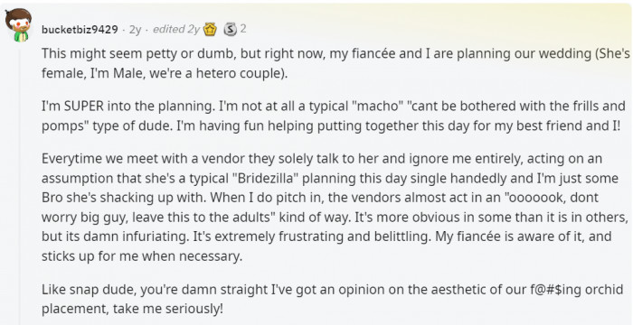 7. Not all men leave the wedding day to their wives