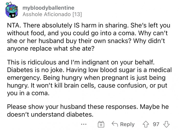 The husband definitely needs to read these responses.