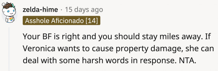 If OP is settling in nicely with her boyfriend, there's really no reason for her to go back home.