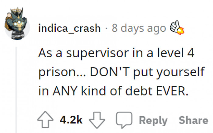 2. Try not to make yourself owe anyone anything.