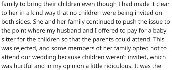 The family pressured the couple.