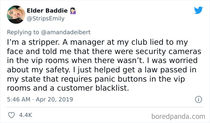 1. Strippers deserve safety, too!
