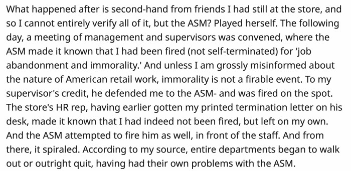 After OP quit, a series of unfortunate events unfolded for management