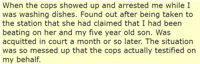 When she lied about being physically abused.