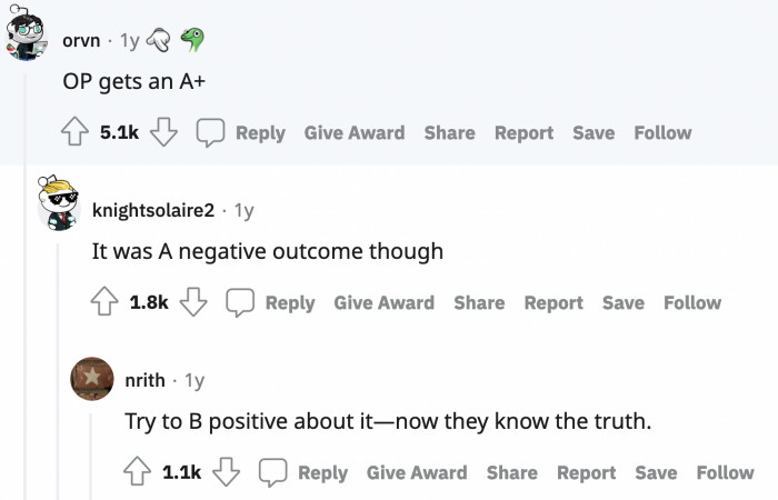 A punny exchange was had.