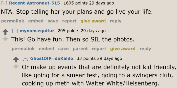 Some nice ideas to annoy the sister-in-law.