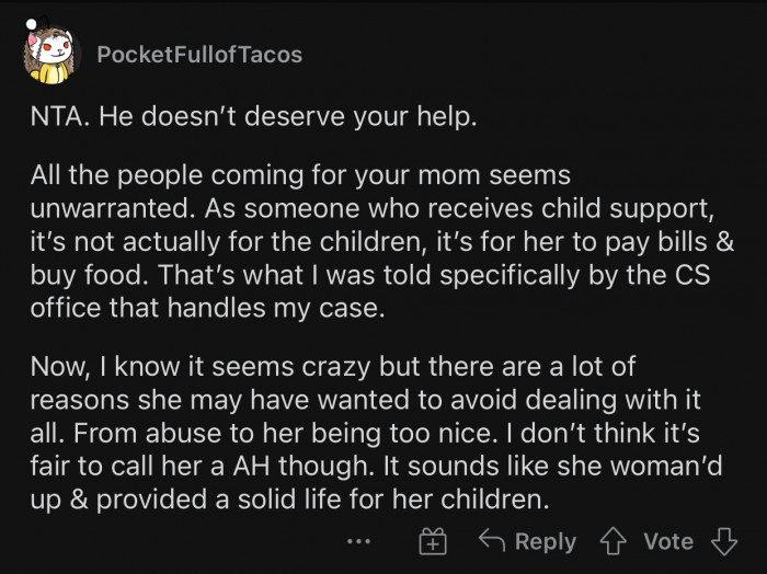 He doesn't deserve OP's help.