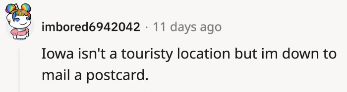 Local postcards were welcomed too