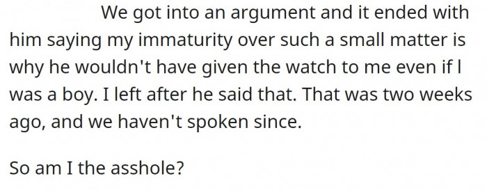 An argument broke out, and the woman stormed out of her birthday party.