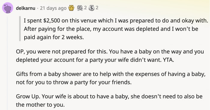 With a husband like OP, who needs a baby?