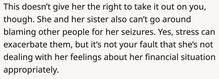 The girlfriend should consider going to therapy to process her challenging situation.