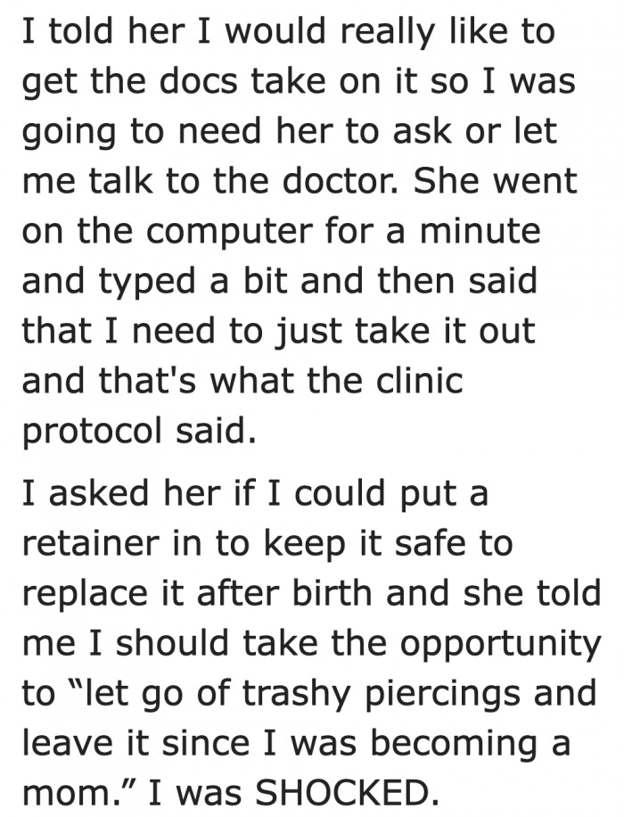 That is not a decision this nurse can make.