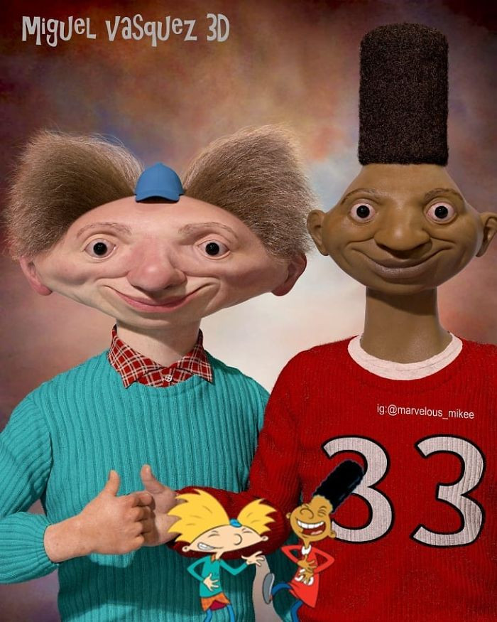28.  Arnold and Gerald's 3D versions are simply hilarious.