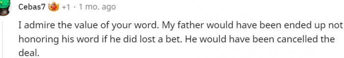 17. Thank you for keeping to your word