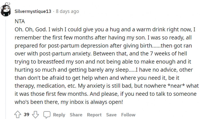 This person can relate to OP's postpartum stress and even depression.