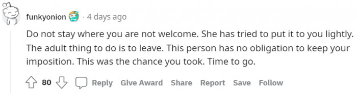 OP Should Leave; It's the Adult Thing to Do, Says Funkyonion.