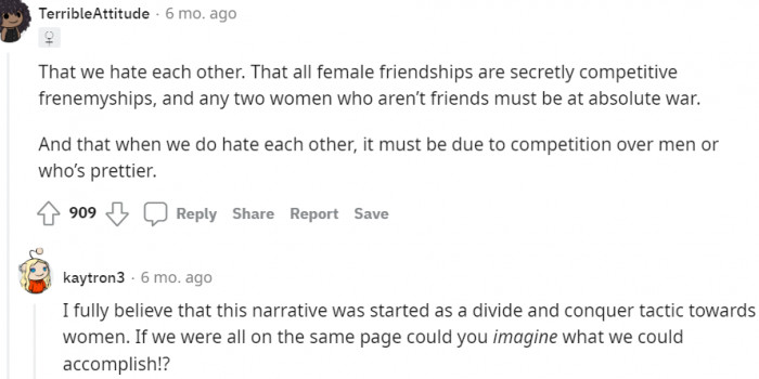 Divide and conquer tactics towards women