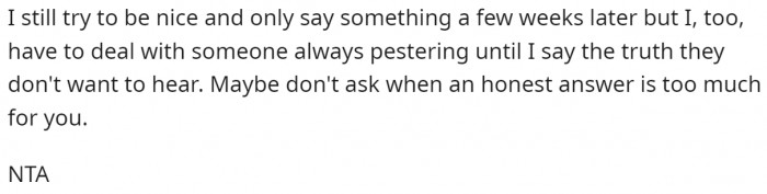 Why ask the question when you'll only get hurt?