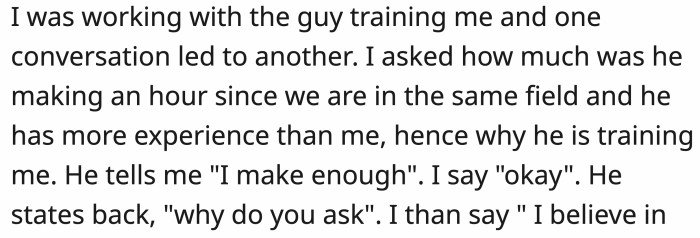 The trainer grew increasingly upset with OP as time passed and said, 