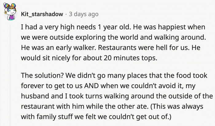 A Redditor recounted her own tale about dealing with babies that might be similar to...