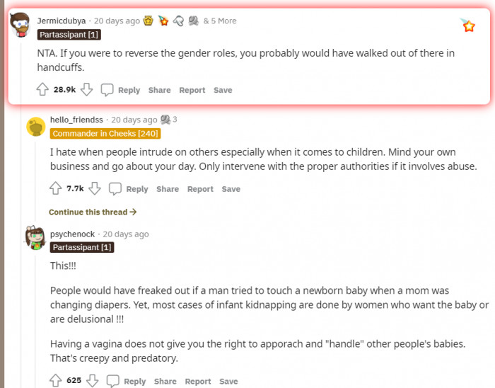 This top comment says that he's indeed not the asshole and if the roles were switched, things would have gone differently.