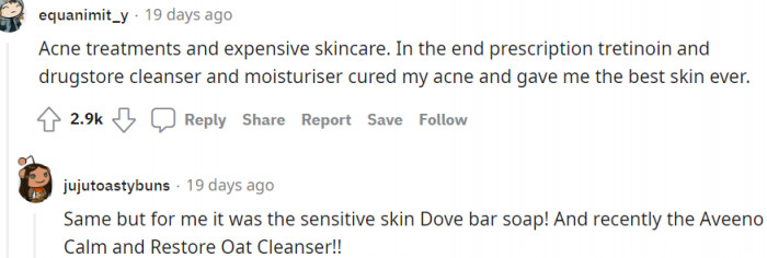 2. Acne treatment accompanied by expensive skincare