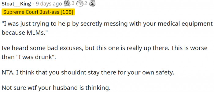 A Redditor Is Concerned for the Original Poster’s Safety.