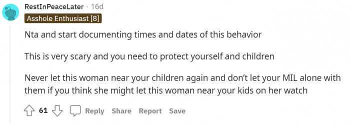 I think the MIL cannot be trusted after her reaction when the mother fired the babysitter.