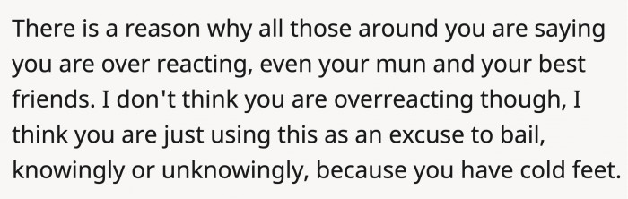 Do you agree that OP has been looking for a way out long before this incident happened?