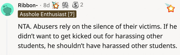 Silence never helps the victims, only the perpetrators