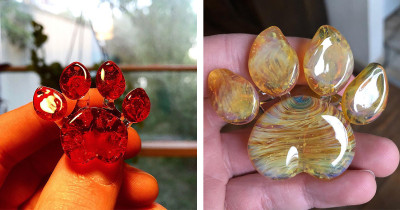 You Can Turn Your Beloved Pet’s Ashes Into A Wonderful Glass Paw, And Preserve The Memory Forever