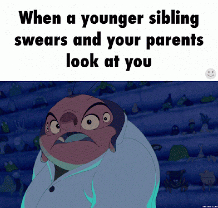 17. Your sibling is an angel and anything bad he says is because you taught him.