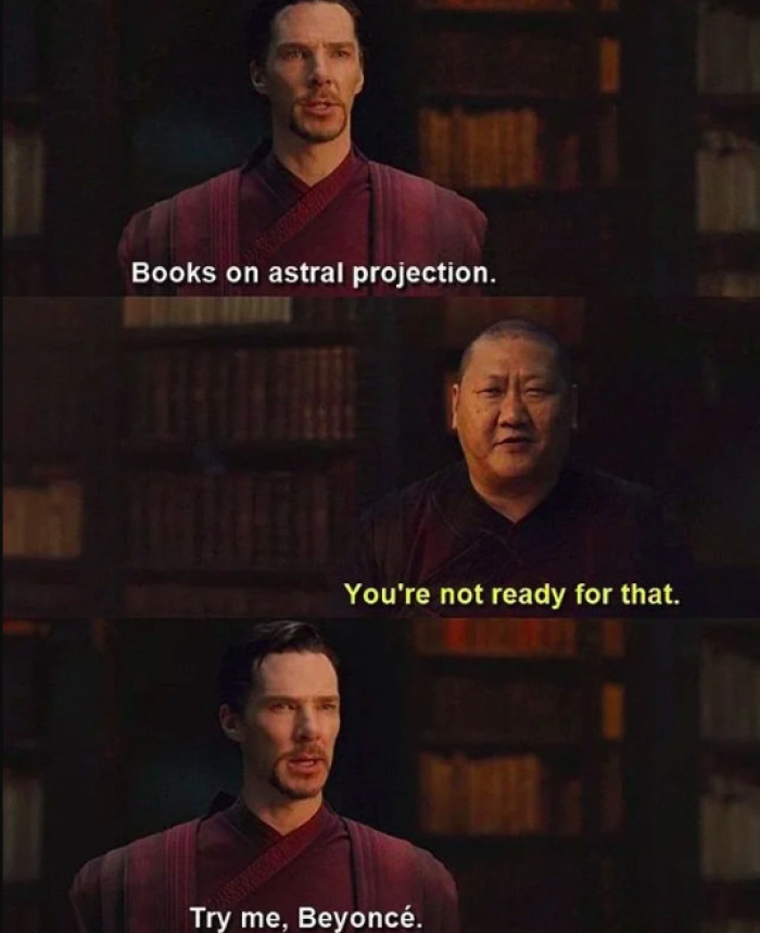 The teacher's character is later seen listening to Beyoncé for 'research.'