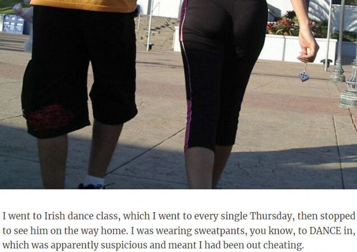 36. Wearing sweatpants means you've been cheating.