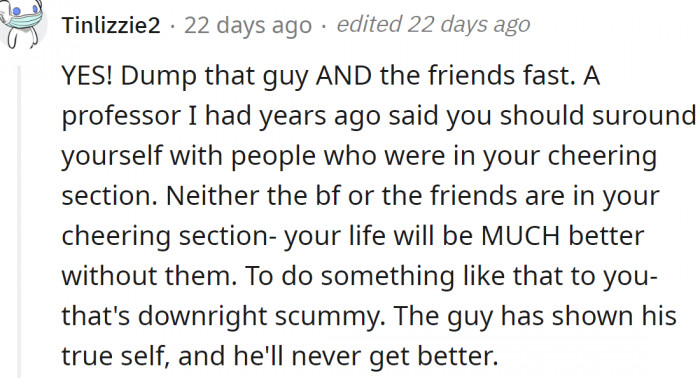 If the people closest to you are toxic, it's better to get rid of them, according to this Reddit user.