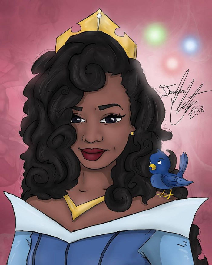 2. Here is Aurora from Sleeping Beauty as a Black woman