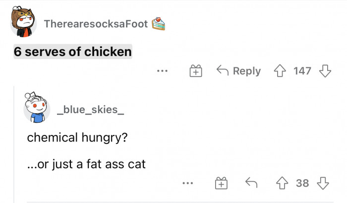 That’s way too many servings of chicken.