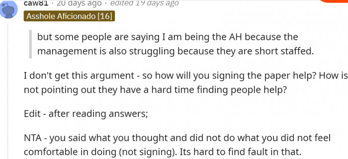 Maybe her signature is magic, and job applicants will come rushing through the door.