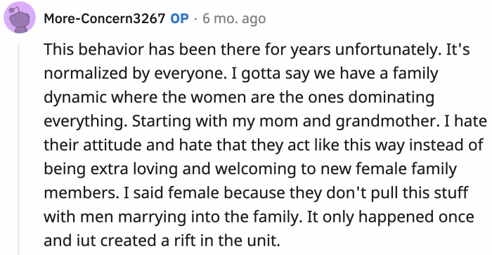 Good on you, OP, for recognizing their awful behavior and not condoning it.