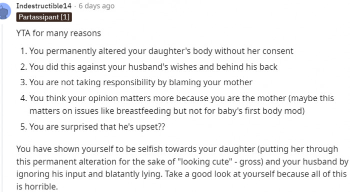 The reasons why you're at fault...