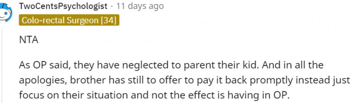 7. They have neglected to parent the kid