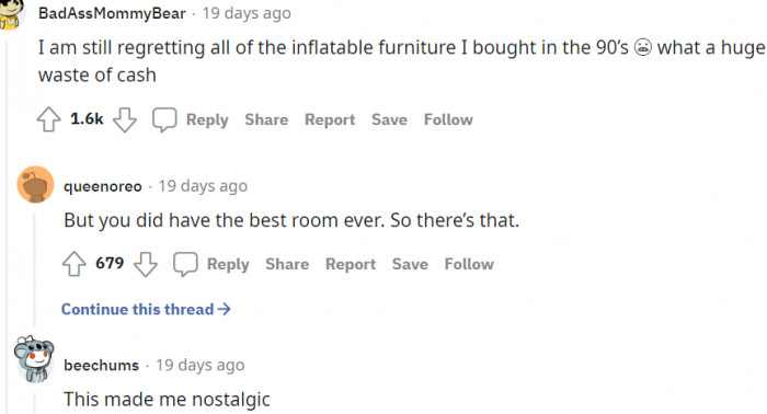4. The inflatable furniture I bought in the '90s