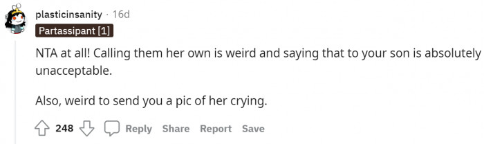 The MIL sent the picture to create a little sympathy, so they hired the babysitter again.